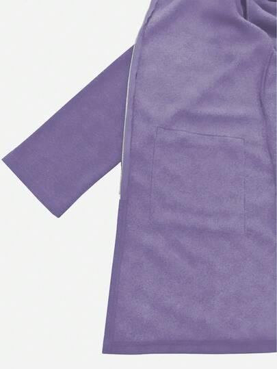 SHEIN LUNE معطف هوديي طويل الأكمام للنساء، ذو كتف منخفض، من قماش البلوفر، مزين بسحاب، متوسط الطول، كاجوال
