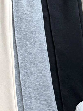 SHEIN Vacaura 3 قطع مجموعة سراويل ضيقة للبنات، تصميم سراويل واسعة الأرجل، طباعة حرفية، مناسبة للارتداء اليومي