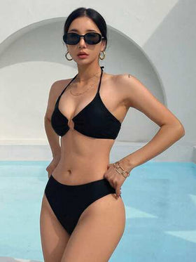 DAZY طقم بكيني مثلث الكأس مع تنورة وغطاء للصيف والشاطئ، بدلة سباحة تانكيني للعطلات