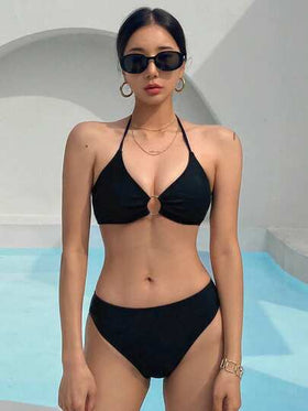 DAZY طقم بكيني مثلث الكأس مع تنورة وغطاء للصيف والشاطئ، بدلة سباحة تانكيني للعطلات