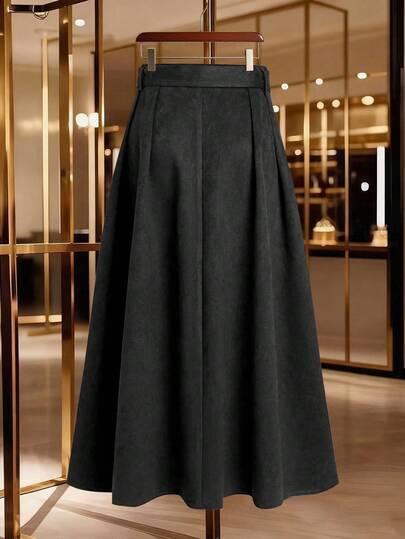 GlowEve تنورة نسائية أنيقة بتصميم ربطة الخصر، خريف/شتاء