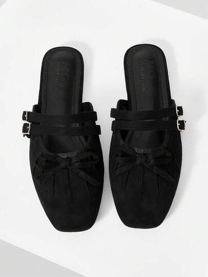 MOTF PREMIUM أحذية مسطحة مريحة كاجوال مزينة بالفيونكة بطراز قديم
