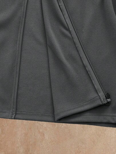 Manfinity NXTstreet جاكيت رجالية كاجوال عصرية متعددة الاستخدامات للتنقل، بياقة عالية وسحاب، لون أحادي، مناسبة للخريف والشتاء
