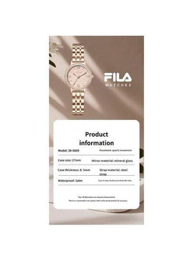 FILA ساعة نسائية كوارتز من فيلا - إطار مرصع بالكريستال اللامع، قرص اللؤلؤ النجمي وسوار من الفولاذ المقاوم للصدأ الأنيق | مقاومة للماء، هدية فاخرة أنيقة للنساء
