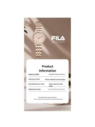 FILA ساعة نسائية كوارتز من فيلا - إطار مرصع بالكريستال اللامع، قرص اللؤلؤ النجمي وسوار من الفولاذ المقاوم للصدأ الأنيق | مقاومة للماء، هدية فاخرة أنيقة للنساء