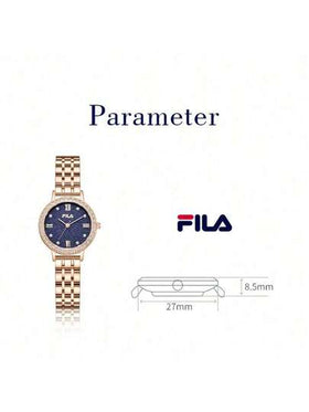 FILA ساعة نسائية كوارتز من فيلا - إطار مرصع بالكريستال اللامع، قرص اللؤلؤ النجمي وسوار من الفولاذ المقاوم للصدأ الأنيق | مقاومة للماء، هدية فاخرة أنيقة للنساء