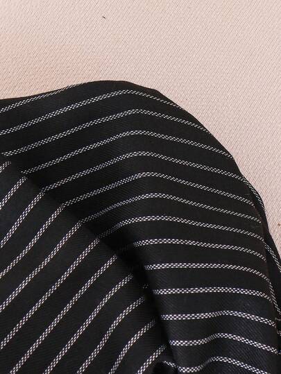 Elladie kids بدلة كاجوال أنيقة للفتيات الصغيرات تتكون من بليزر أسود مخطط بأكمام طويلة مع بنطال طويل بسيط، مناسبة لفصلي الخريف والشتاء