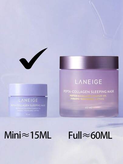 Laneige قناع نوم بيبتا-كولاجين مقاس السفر من K-Beauty لتشديد وشد وتنعيم البشرة 15مل/0.5أونصة