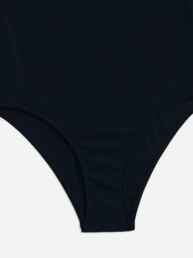 Swim Basics ملابس سباحة قطعة واحدة بسيط قص عالي