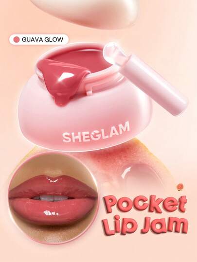 SHEGLAM Hydra Jelly Pocket بلسم شفاه-Guava Glow روج تنت أرواج علامة تجارية جمال مكياج ميكب مستحضرات تجميل للنساء الفتيات مثالي لفصل الشتاء الربيع مثالي ل- Y2K أزياء أنيقة رمضان هدية حفلة جاهز أفضل لون