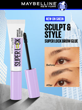 Maybelline غراء الحواجب فائق القوة من سومرموود، شفاف، قوي الثبات بدون تقشر أو لصق، فرشاة تصفيف مدمجة، 0.28 أونصة/8 جرام، طويل الأمد، مكياج العيون، مكياج