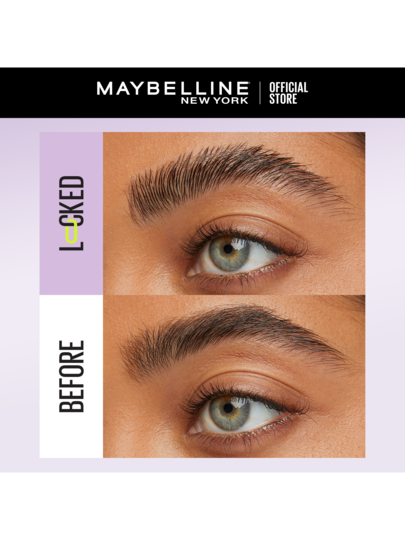 Maybelline غراء الحواجب فائق القوة من سومرموود، شفاف، قوي الثبات بدون تقشر أو لصق، فرشاة تصفيف مدمجة، 0.28 أونصة/8 جرام، طويل الأمد، مكياج العيون، مكياج