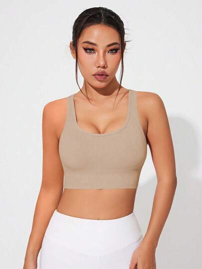 SHEIN Sovereign Charm حمالة صدر رياضية نسائية بدون غرز قابلة للإزالة