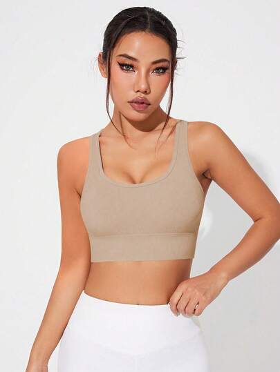SHEIN Sovereign Charm حمالة صدر رياضية نسائية بدون غرز قابلة للإزالة