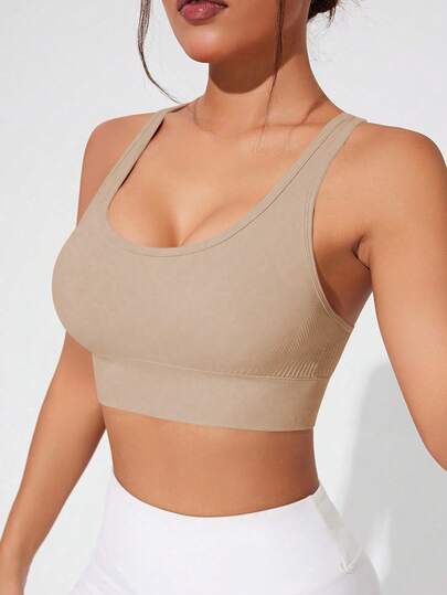SHEIN Sovereign Charm حمالة صدر رياضية نسائية بدون غرز قابلة للإزالة
