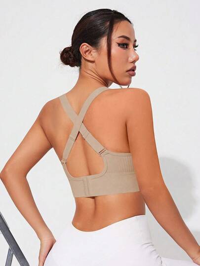 SHEIN Sovereign Charm حمالة صدر رياضية نسائية بدون غرز قابلة للإزالة