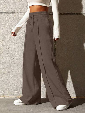 SHEIN EZwear بناطيل رياضي رباط خصر ساق عريضة