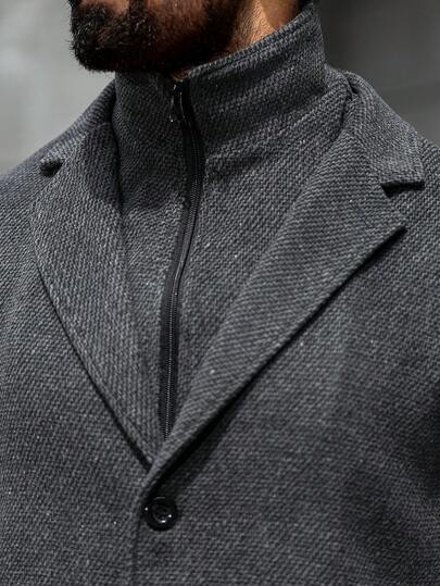 Manfinity CasualCool معطف كاجوال رجالي بتصميم 2 في 1، مناسب للتنقل، الخريف/الشتاء، المال القديم اليومي والترفيه، رحلات نهاية الأسبوع، الأنشطة الخارجية، رحلات السفر، بيئات العمل المريحة أو المناسبات شبه الرسمية، هدية للصديق/الزوج، هدية عيد الزواج عيد الميل
