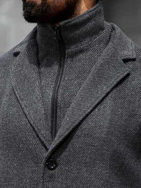 Manfinity CasualCool معطف كاجوال رجالي بتصميم 2 في 1، مناسب للتنقل، الخريف/الشتاء، المال القديم اليومي والترفيه، رحلات نهاية الأسبوع، الأنشطة الخارجية، رحلات السفر، بيئات العمل المريحة أو المناسبات شبه الرسمية، هدية للصديق/الزوج، هدية عيد الزواج عيد الميل
