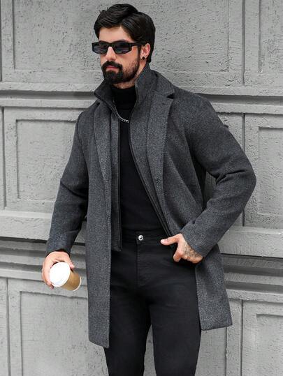 Manfinity CasualCool معطف كاجوال رجالي بتصميم 2 في 1، مناسب للتنقل، الخريف/الشتاء، المال القديم اليومي والترفيه، رحلات نهاية الأسبوع، الأنشطة الخارجية، رحلات السفر، بيئات العمل المريحة أو المناسبات شبه الرسمية، هدية للصديق/الزوج، هدية عيد الزواج عيد الميل