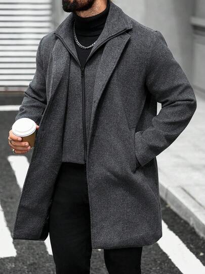 Manfinity CasualCool معطف كاجوال رجالي بتصميم 2 في 1، مناسب للتنقل، الخريف/الشتاء، المال القديم اليومي والترفيه، رحلات نهاية الأسبوع، الأنشطة الخارجية، رحلات السفر، بيئات العمل المريحة أو المناسبات شبه الرسمية، هدية للصديق/الزوج، هدية عيد الزواج عيد الميل