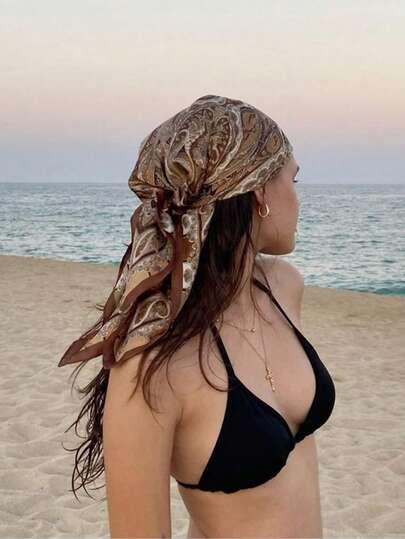وشاح مربع مقاس 70 سم بطبعة البيزلي، وشاح/باندانا كبير للنساء للربيع، يمكن استخدامه كحزام للخصر أو ديكور للتغليف أو كشريط أو عصابة للرأس أو وشاح للرأس