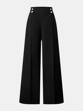 SHEIN بنطلون مكتبي أنيق ذو ساق مستقيمة وزرين للفتيات المراهقات