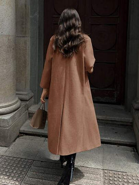 SHEIN Unity معطف طويل كاجوال بياقة مفرودة