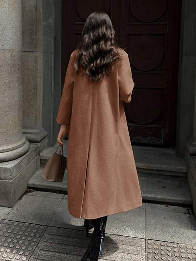 SHEIN Unity معطف طويل كاجوال بياقة مفرودة