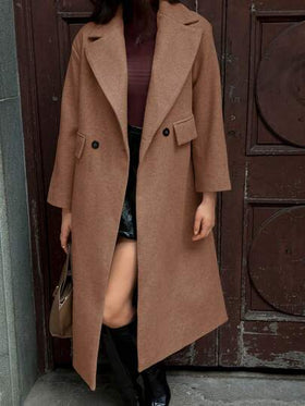 SHEIN Unity معطف طويل كاجوال بياقة مفرودة