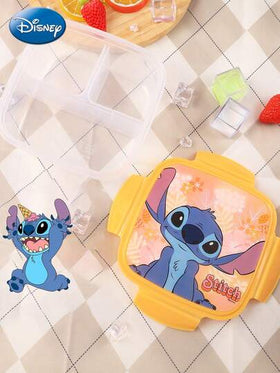 Disney 1 قطعة صندوق غداء مرخص رسميًا بتصميم ستيتش 3 شبكات ، صندوق غداء محمول للعمل والرحلات ، حاوية حفظ الفاكهة ، لوازم مطبخ منزلية جميلة ، هدية للأصدقاء المقربين