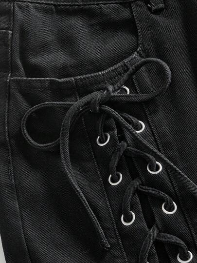 ROMWE MEN Casual بنطلون جينز رجالي فضفاض مريح بحزام متقاطع للتنقل