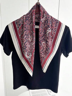 وشاح حريري مربع 70*70 سم، وشاح رأس مطبوع من الساتان للنساء، وشاح رقبة، شريط رأس، شال أنيق للسيدات