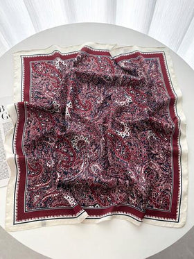 وشاح حريري مربع 70*70 سم، وشاح رأس مطبوع من الساتان للنساء، وشاح رقبة، شريط رأس، شال أنيق للسيدات