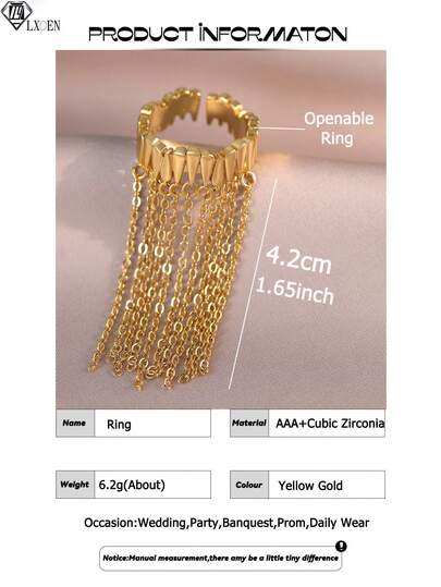 خاتم خطوبة طويل الشرابة مرصع بالزركونيا المكعبة للنساء، خاتم ملكي قابل للفتح لحفلات الزفاف والذكرى السنوية، هدية مجوهرات فاخرة