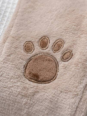 Cozy Pixies مجموعة من قميص ثقيل بياقة طاقم بأكمام طويلة وبنطال بخصر مطاطي مبطن للأطفال الصبيان بنمط الدب الكرتوني