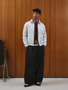 TOKVUE معطف جاكيت ذو أكمام طويلة مطرزة بألوان متعددة للرجال