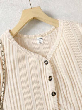 SHEIN ملابس علوية كارديجان مضلع بياقة شال وفستان بربطة الخصر بطبعة زهور صغيرة مجموعة كاجوال للعطلات قطعتين للمراهقات
