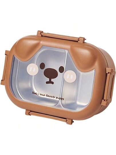 Stainless Steel Bento Box With Compartment Design Cartoon Portable Food Container For School Daycare Picnic Camping