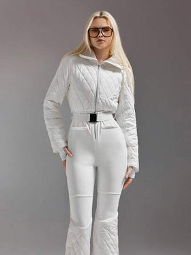 SHEIN ICON جاكيت تزلج مناسبة للنساء مزينة بنقوش هندسية جميلة