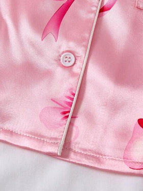 Genkimix Kids مجموعة بنطلون وكارديجان بأكمام طويلة مطبوعة بالفيونكة للفتيات الصغيرات، للربيع/الخريف، قطعتان