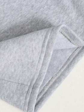 SHEIN جمبسوت رياضية مكونة من سترة هوديي مزيبرة وبنطال حراري ذو خصر عالي مطرز بنقشة فروسية أنيقة، جمبسوت رياضية فضفاضة
