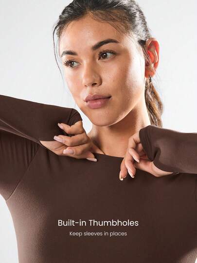 GLOWMODE قميص رياضي طويل الأكمام مقصوص بتصميم متقاطع بدون ظهر FeatherFit™ للتأثير المنخفض، مناسب لليوغا واستخدام اليومي
