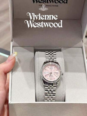 Vivienne Westwood ساعة كامبرويل من الفولاذ المقاوم للصدأ باللون الوردي الفضي