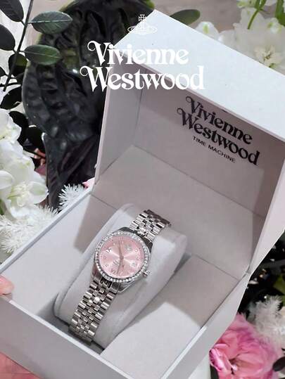 Vivienne Westwood ساعة كامبرويل من الفولاذ المقاوم للصدأ باللون الوردي الفضي
