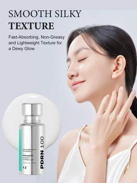 مستحضر VT COSMETICS PDRN 100 إسنس، إسنس مضيئة مكثفة، PDRN نباتي 100,000 جزء في المليون، إعادة بناء البشرة وتنعيمها، ترطيب، شد البشرة، تقليل الخطوط الدقيقة، العناية الكورية بالبشرة