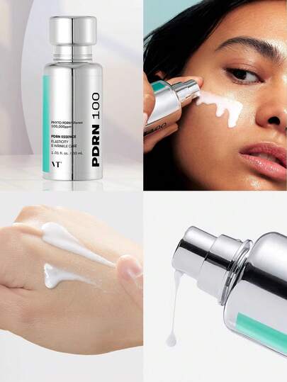مستحضر VT COSMETICS PDRN 100 إسنس، إسنس مضيئة مكثفة، PDRN نباتي 100,000 جزء في المليون، إعادة بناء البشرة وتنعيمها، ترطيب، شد البشرة، تقليل الخطوط الدقيقة، العناية الكورية بالبشرة
