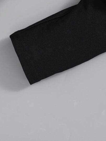SHEIN طقم رياضي للأولاد مكون من قميص بياقة مستديرة وبأكمام طويلة وبنطال، قطعتان/طقم، بدلة رياضية للأولاد، ملابس نشطة للأطفال، ملابس رياضية للأطفال