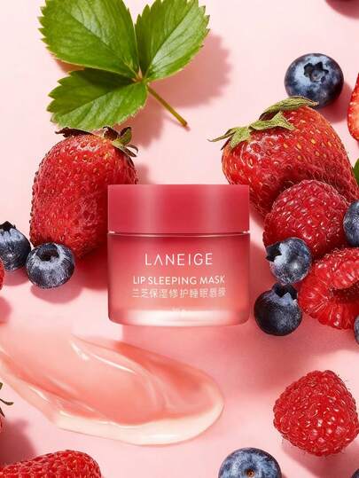 Laneige 20 جرام/0.70 أونصة قناع النوم للشفاه: مغذي، مرطب، فيتامين سي، توت، مضادات أكسدة، مناسب للشفاه الجافة والمتقشرة - قناع نوم الشفاه من لانيج