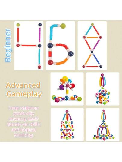 26/36 قطعة مجموعة بناء عصي مغناطيسية قابلة للتمديد، ألعاب STEM مرنة عالية القوة للأطفال من عمر 3-6 سنوات، هدايا مثالية لعيد الميلاد والكريسماس وعيد الهالوين للأولاد والبنات
